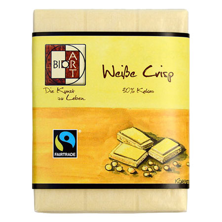 BioArt Schoko Weiße Crisp 70g /FairTrade