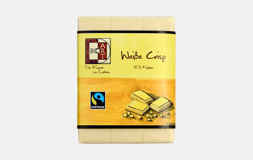 BioArt Schoko Weiße Crisp 70g /FairTrade