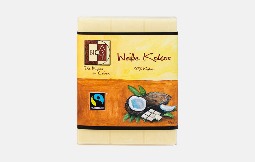 BioArt Schoko Weiße Kokos 70g / FairTrade