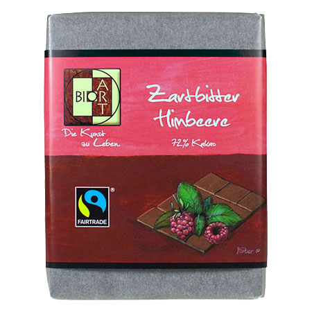 BioArt Schoko Zartbitter Himbeere 70g /FairTrade