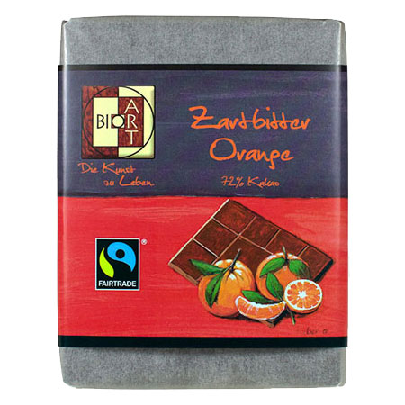 BioArt Schoko Zartbitter Orange70g /FairTrade