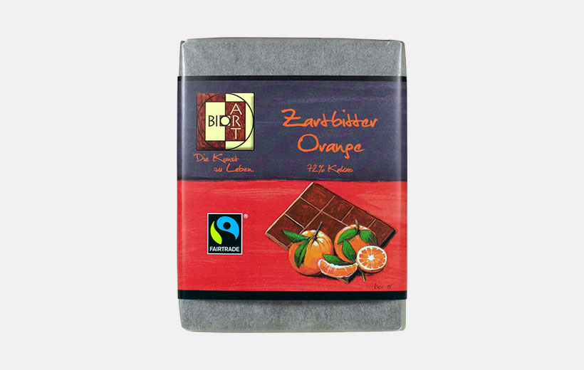 BioArt Schoko Zartbitter Orange70g /FairTrade