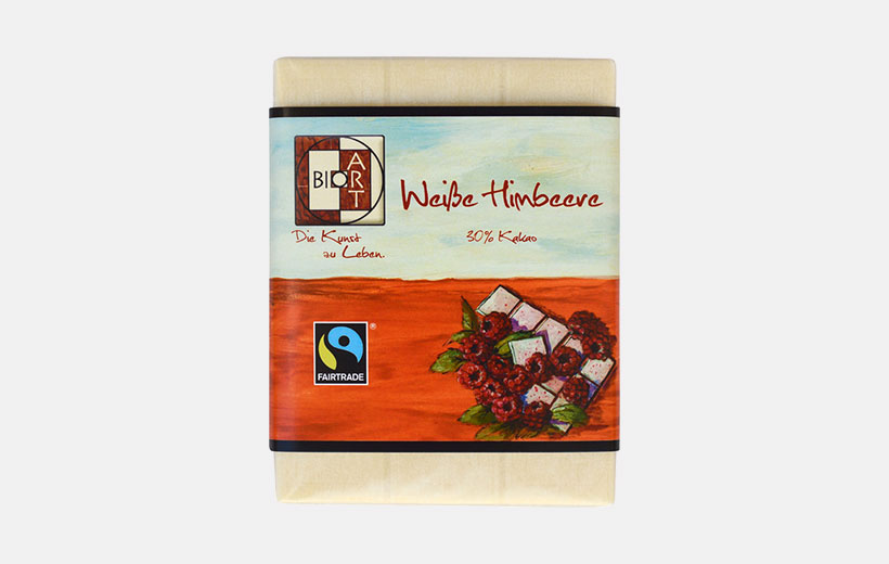BioArt Schoko Weiße Himbeere 70g / FairTrade