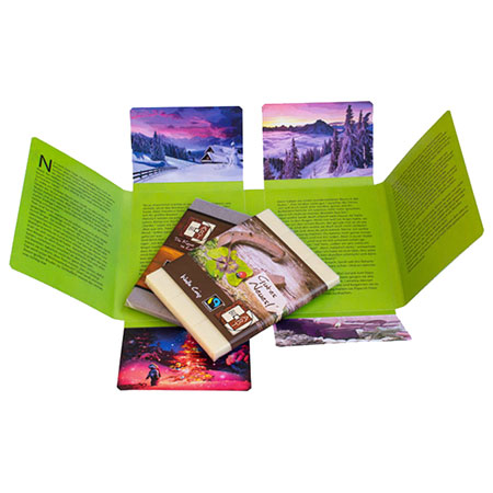 BioArt Schokobote Weihnachten glänzend mit 2 Schokoladen