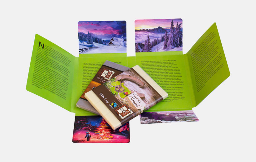 BioArt Schokobote Weihnachten glänzend mit 2 Schokoladen