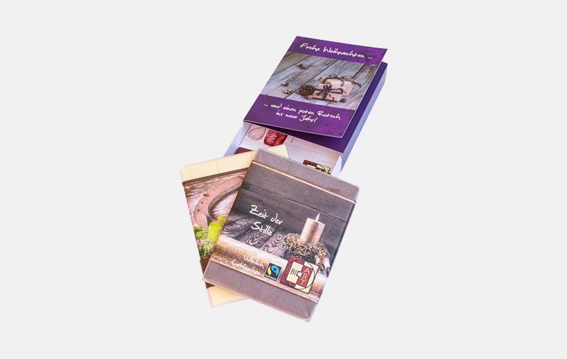 BioArt Schokoschuber Weihnachten mit 3 Schokoladen