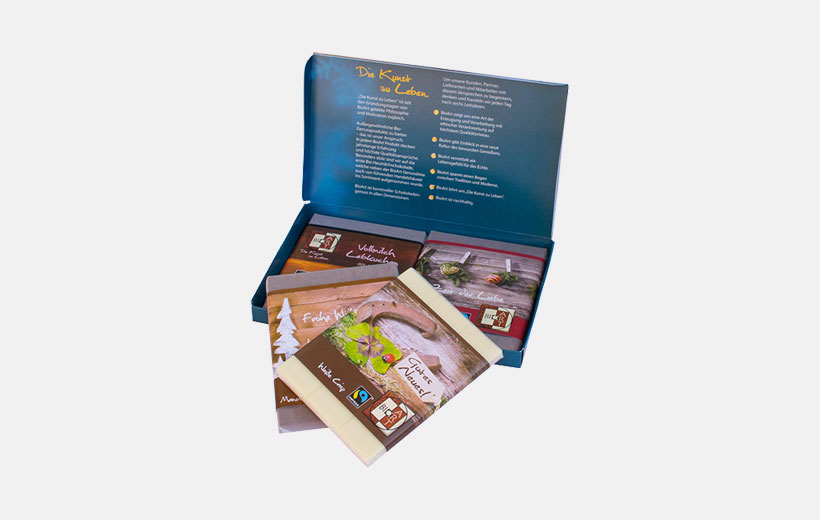 BioArt Schokobox Weihnachten mit 4 Schokoladen