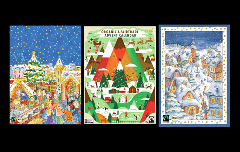 Bio- Heumilch-Schoko-Adventskalender in eigener Aufmachung 75g, Fairtrade