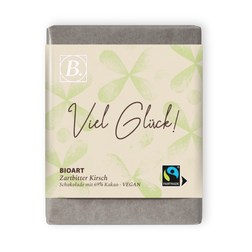 BIOART Schoko Viel Glück Zartbitter Kirsch 70g, Fairtrade