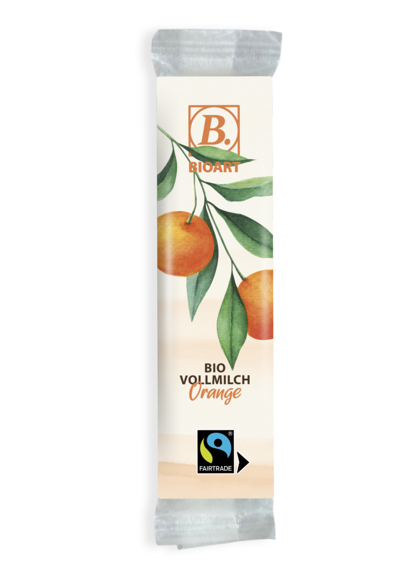 BIOART Schoko-Riegel Vollmilch Orange 30g, Fairtrade