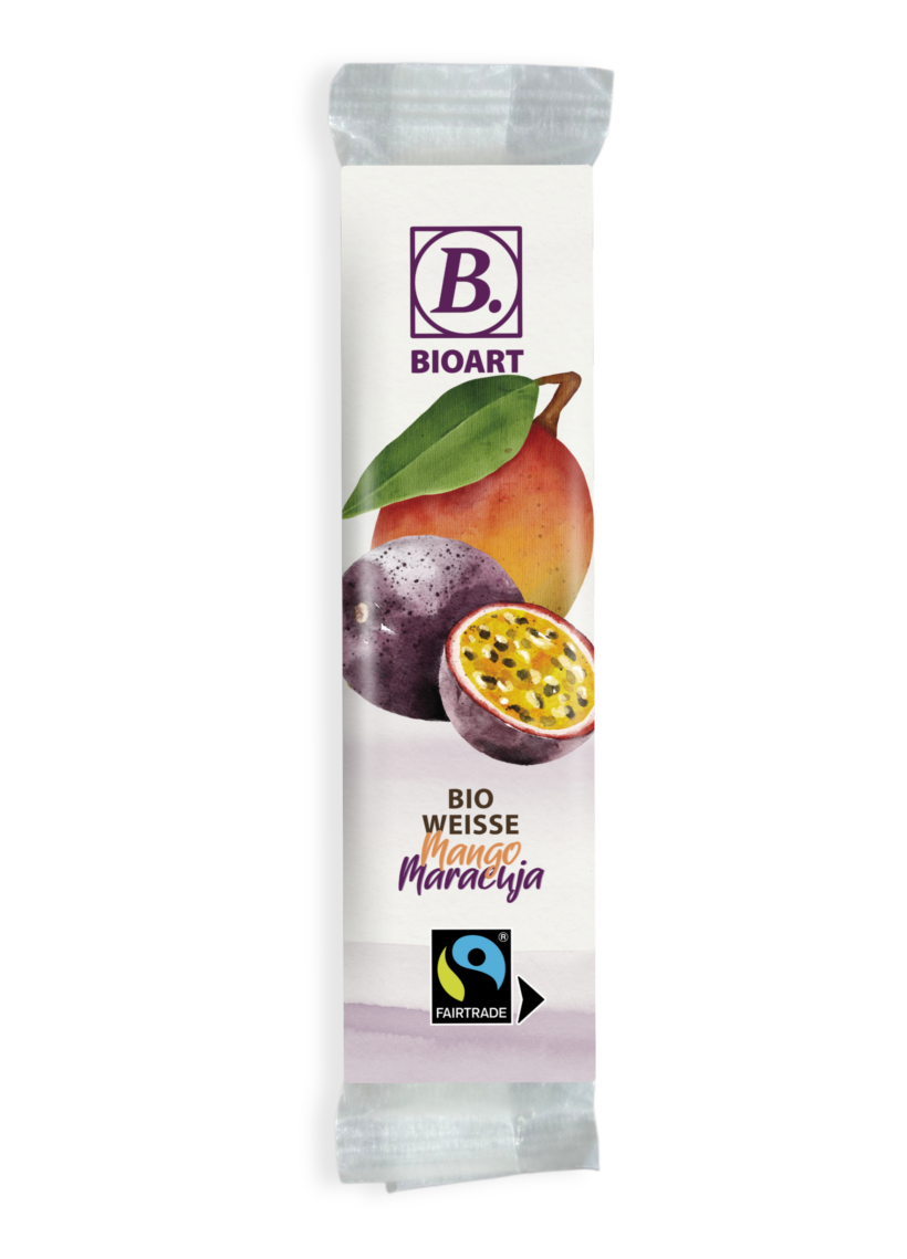 BIOART Schoko-Riegel Weiße Mango Maracuja 30g, Fairtrade