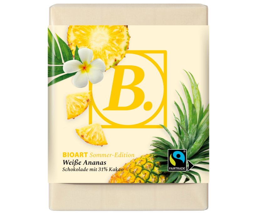 BIOART Schoko Weiße Ananas 70g, Fairtrade