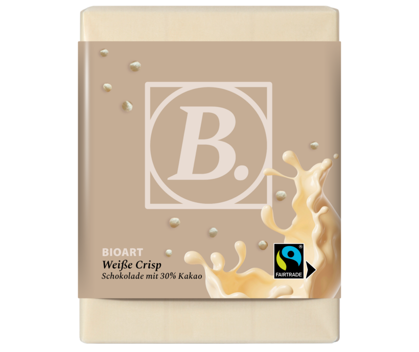 BIOART Schoko Weiße Crisp 70g, Fairtrade