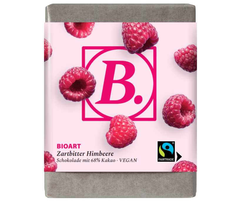 BIOART Schoko Zartbitter Himbeere 70g, Fairtrade