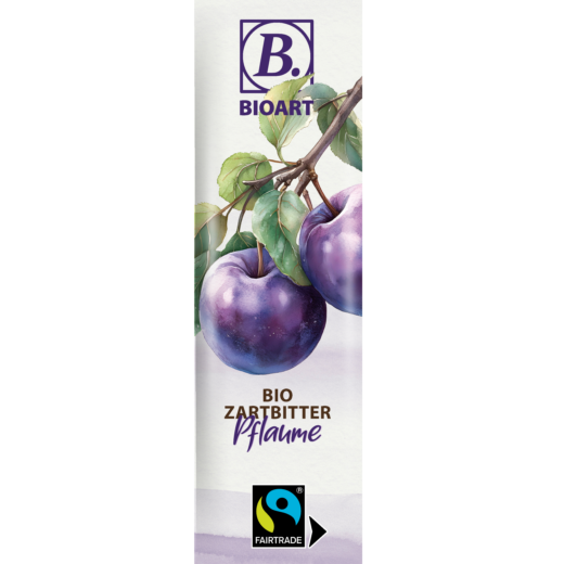 B. Schoko-Riegel Zartbitter Pflaume 30g bio, Fairtrade