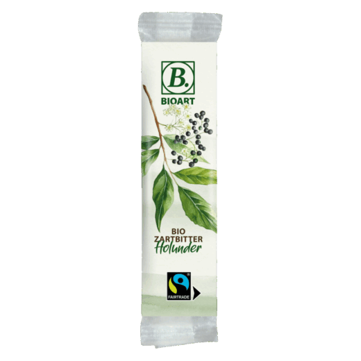 B. Schoko-Riegel Zartbitter Holunder 30g bio, Fairtrade